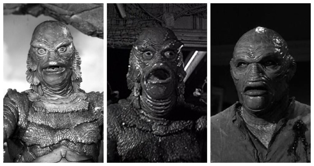 Creature from the black lagoon comparison collage